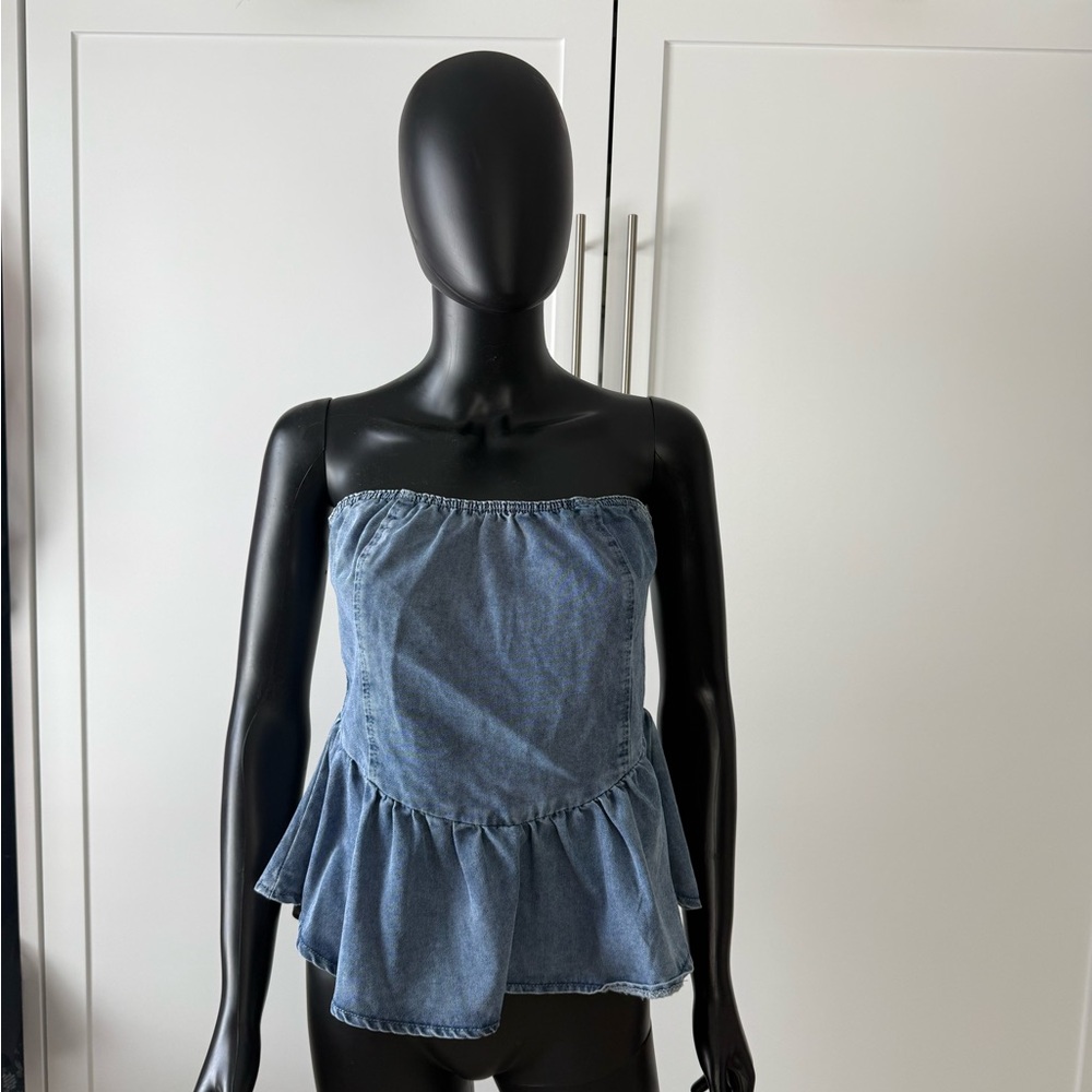 Denim Blue Women's Strapless Top